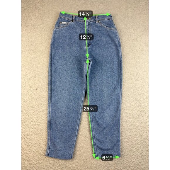 VTG Lee Womens Jeans 12 Short High Waist Curvy Stonewash Tapered Leg Mom *Hemmed - Picture 3 of 9